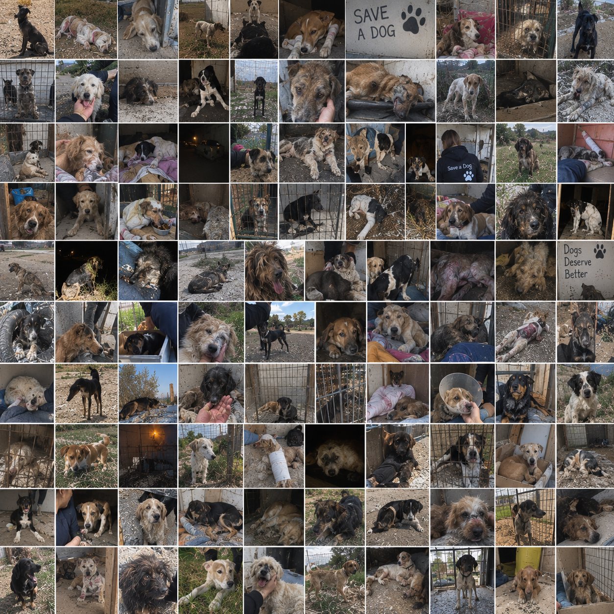Archive of rescued street dogs documented by Save A Dog, October to December 2025