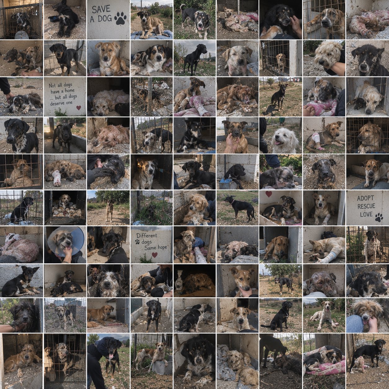 Archive of rescued street dogs documented by Save A Dog, June to August 2025
